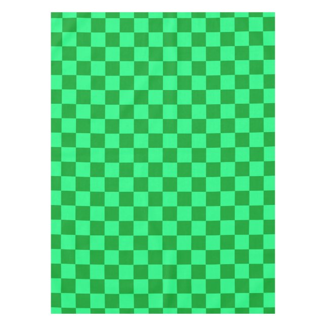 Light and Dark Green Chequered Design  Tablecloth (Front)