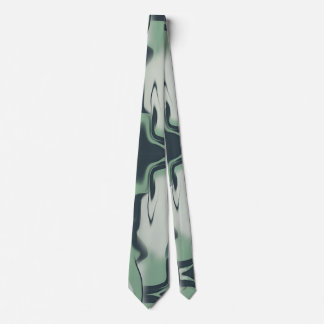 Light and Dark Green Liquid Art on Grey Tie