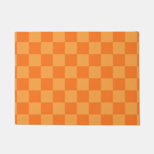 Light and Dark Orange Chequered Design Doormat