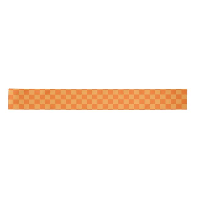 Light and Dark Orange Chequered Design  Satin Ribbon (Front)