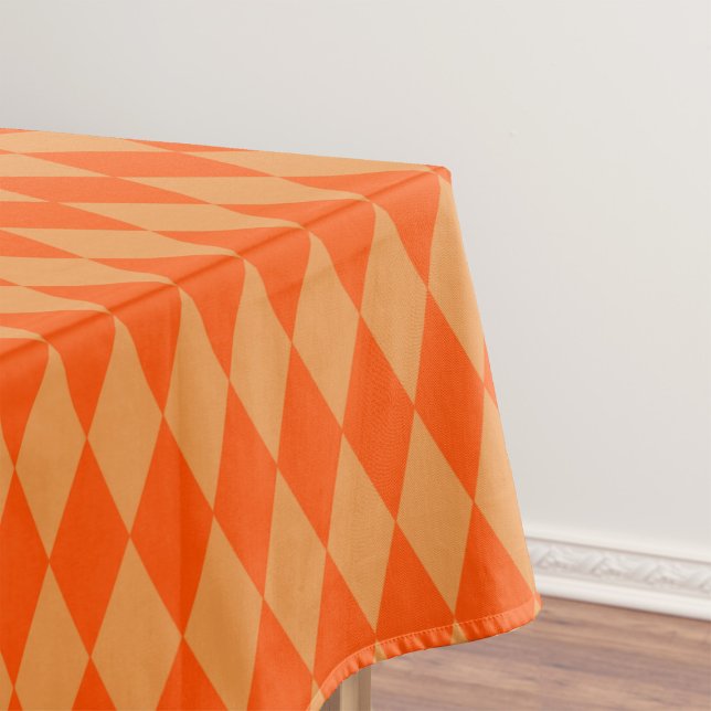 Light and Dark Orange Harlequin Diamonds Checkers  Tablecloth (Creator Uploaded)