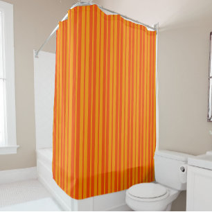 Light and Dark Orange Stylish Stripes Design Shower Curtain