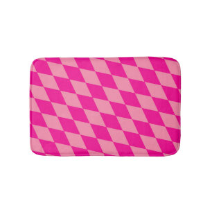 Light and Dark Pink Harlequin Diamonds Checkers Bath Mat