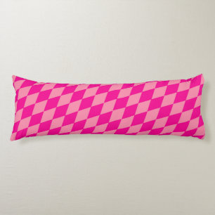 Light and Dark Pink Harlequin Diamonds Checkers Body Cushion