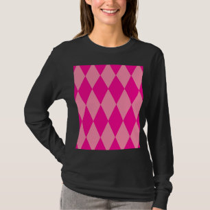 Light and Dark Pink Harlequin Diamonds Checkers T-Shirt