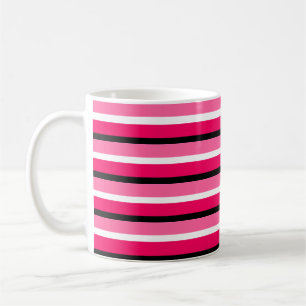 Light and Dark Pink Stripes Pattern Coffee Mug