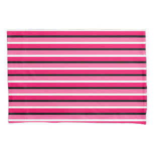 Light and Dark Pink Stripes Pattern Pillowcase