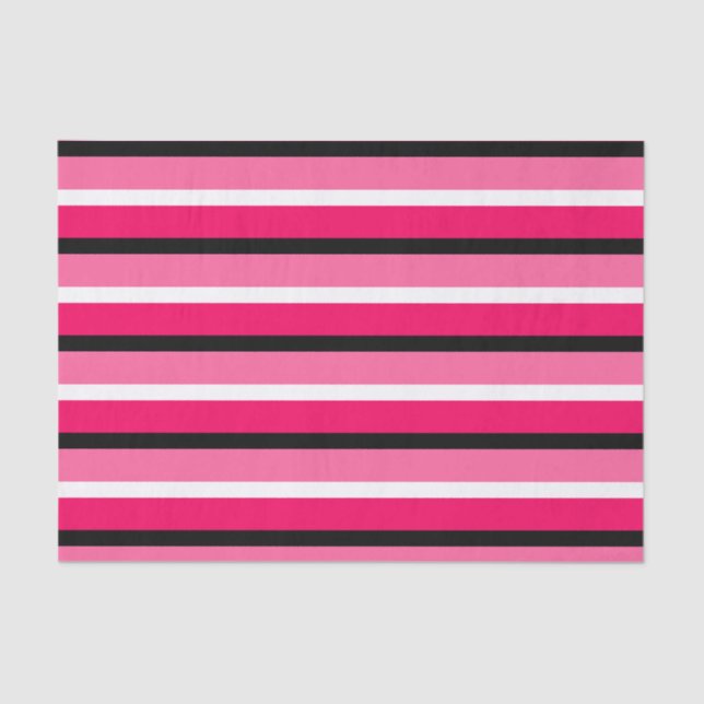Light and Dark Pink Stripes Pattern Tissue Paper (Front)