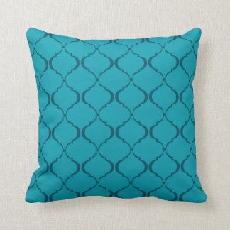 Light and Dark Teal Moroccan Pattern Cushion