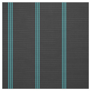 Light and Dark Turquoise Stripe on Grey Fabric