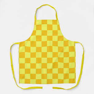 Light and Dark Yellow Chequered Design Apron