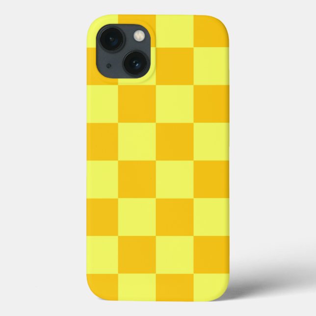 Light and Dark Yellow Chequered Design  Case-Mate iPhone Case (Back)