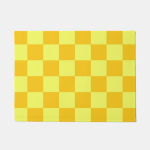 Light and Dark Yellow Chequered Design Doormat