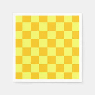 Light and Dark Yellow Chequered Design Napkin