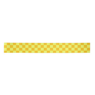 Light and Dark Yellow Chequered Design  Satin Ribbon