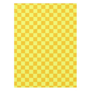 Light and Dark Yellow Chequered Design  Tablecloth