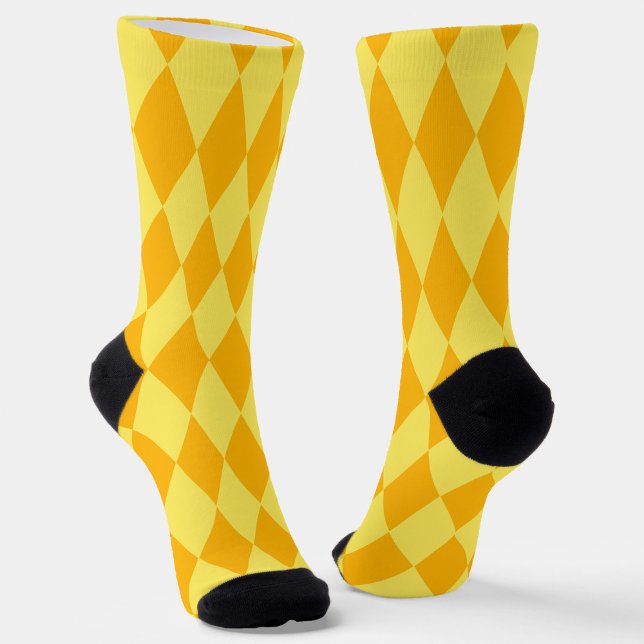 Light and Dark Yellow Harlequin Diamonds Checkers  Socks (Creator Uploaded)