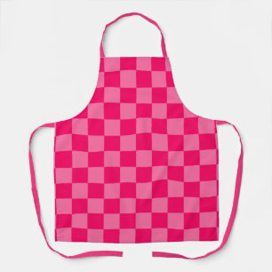 Light and Hot Pink Chequered Pattern Design  Apron