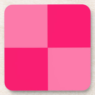 Light and Hot Pink Chequered Pattern Design  Coaster