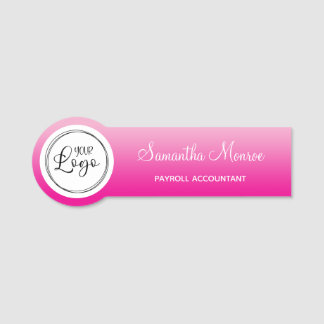 Light and Hot Pink Ombre Logo Name Title Tag