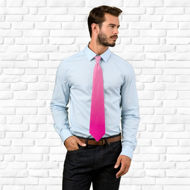 Light and Hot Pink Ombre Tie (Light and Hot Pink Ombre Neck Tie)
