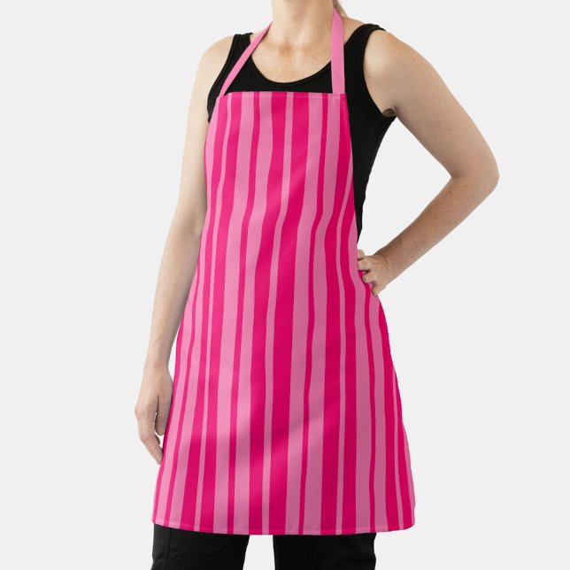 Light and Hot Pink Stylish Stripes Pattern Design  Apron (Creator Uploaded)
