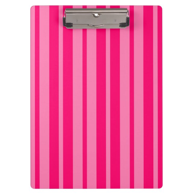 Light and Hot Pink Stylish Stripes Pattern Design  Clipboard (Front)