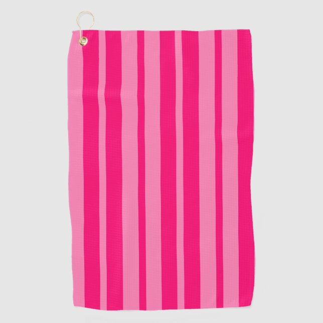 Light and Hot Pink Stylish Stripes Pattern Design  Golf Towel (Front)