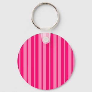 Light and Hot Pink Stylish Stripes Pattern Design Key Ring
