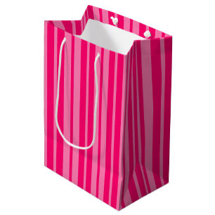 Light and Hot Pink Stylish Stripes Pattern Design Medium Gift Bag
