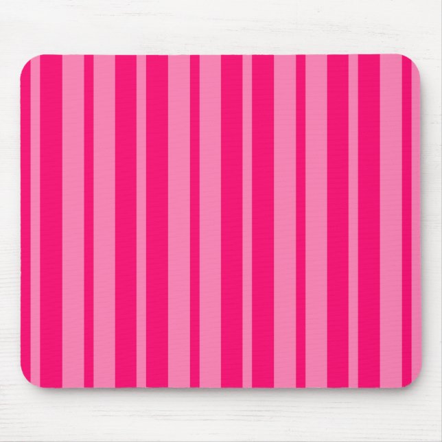 Light and Hot Pink Stylish Stripes Pattern Design  Mouse Pad (Front)