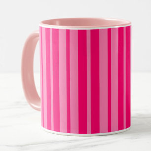 Light and Hot Pink Stylish Stripes Pattern Design  Mug
