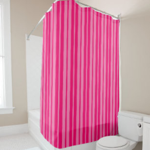 Light and Hot Pink Stylish Stripes Pattern Design Shower Curtain