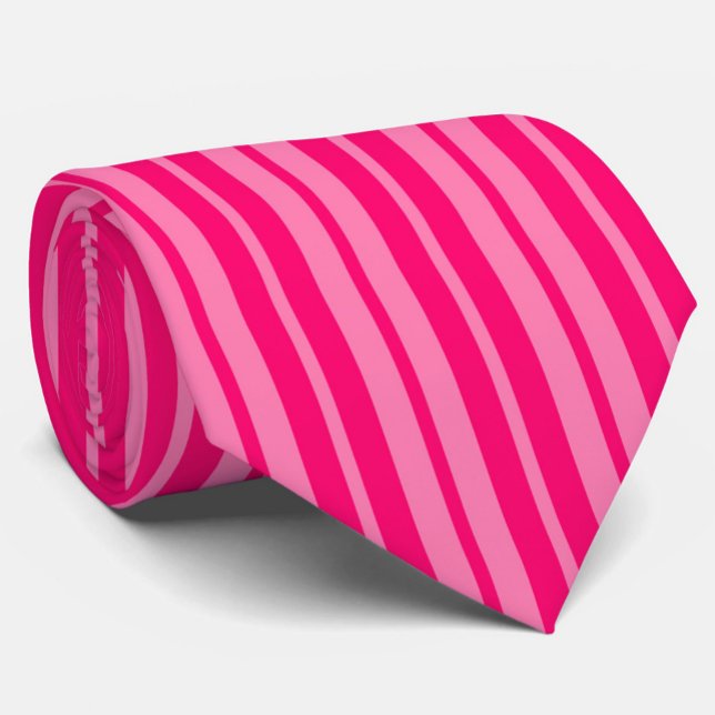 Light and Hot Pink Stylish Stripes Pattern Design  Tie (Creator Uploaded)