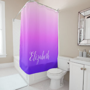 Light and Hot Pink Violet Personalised Ombre Shower Curtain