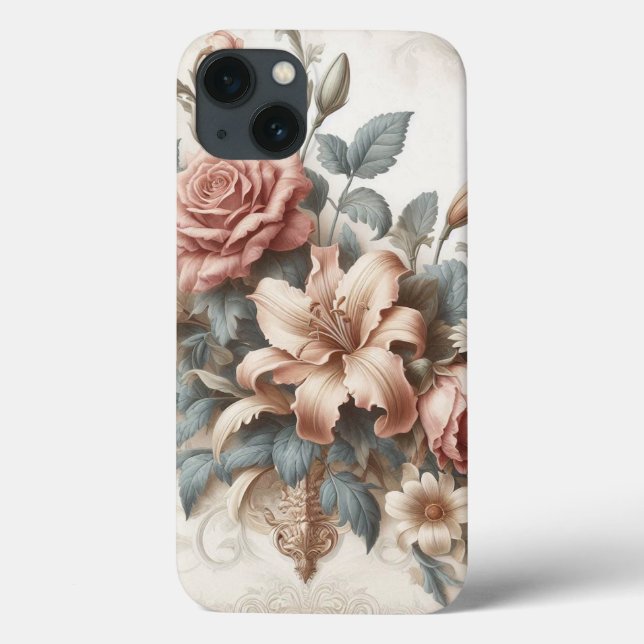 Light Antique Floral Perfection Case-Mate iPhone Case (Back)