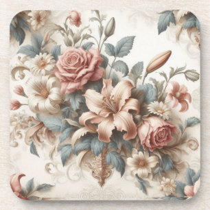 Light Antique Floral Perfection Coaster