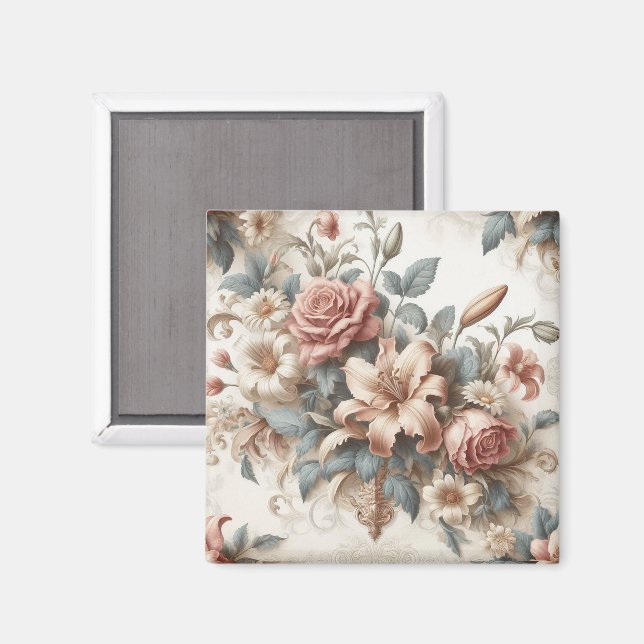 Light Antique Floral Perfection Magnet (Front/Back)
