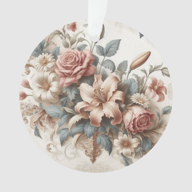 Light Antique Floral Perfection Ornament (Front)