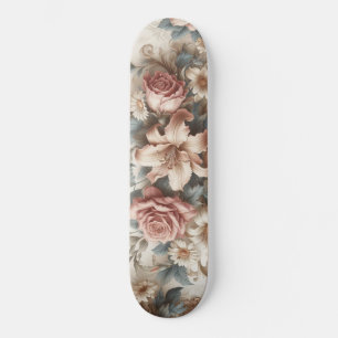 Light Antique Floral Perfection Skateboard