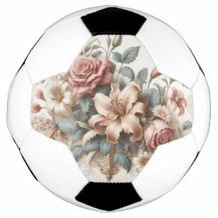 Light Antique Floral Perfection Soccer Ball