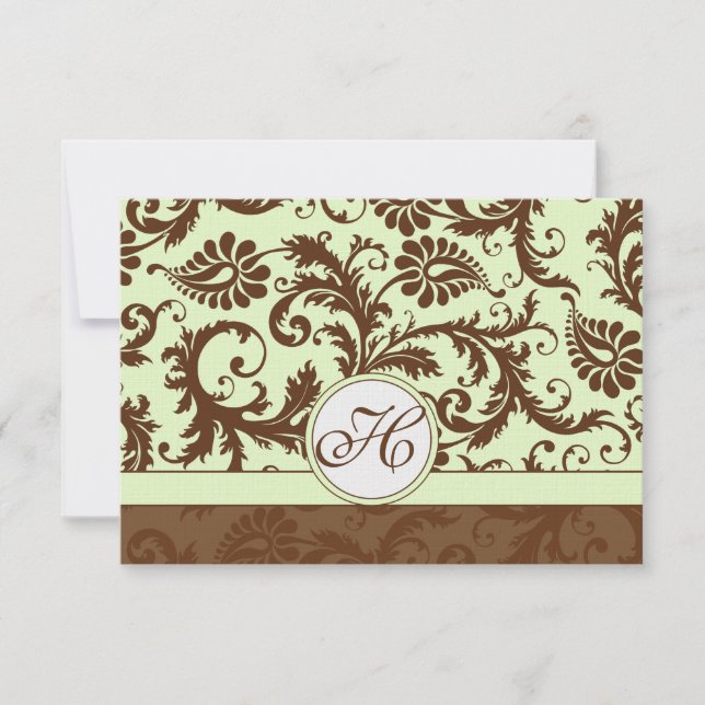 Light Apple Green Brown Response Card (Front)