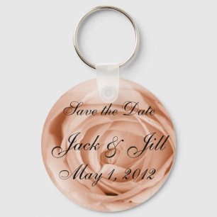 Light Apricot Save the Date Key Ring