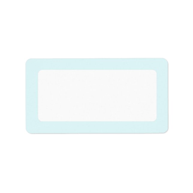 Light aqua blue solid colour border blank label (Front)