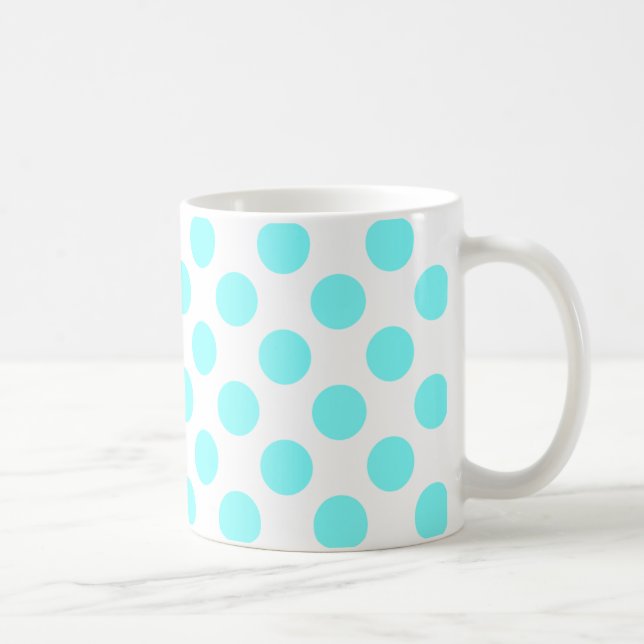 Light Aqua Dots Coffee Mug (Right)