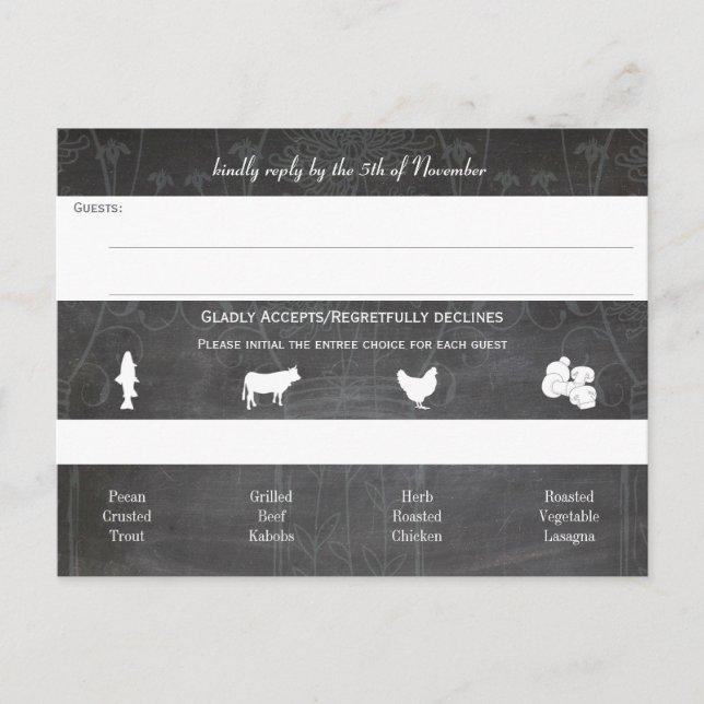 Light Aqua Mason Jar Chalkboard Wedding Invitation Postcard (Front)