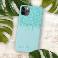 Light Aqua Turquoise Green Glitter Art Pattern