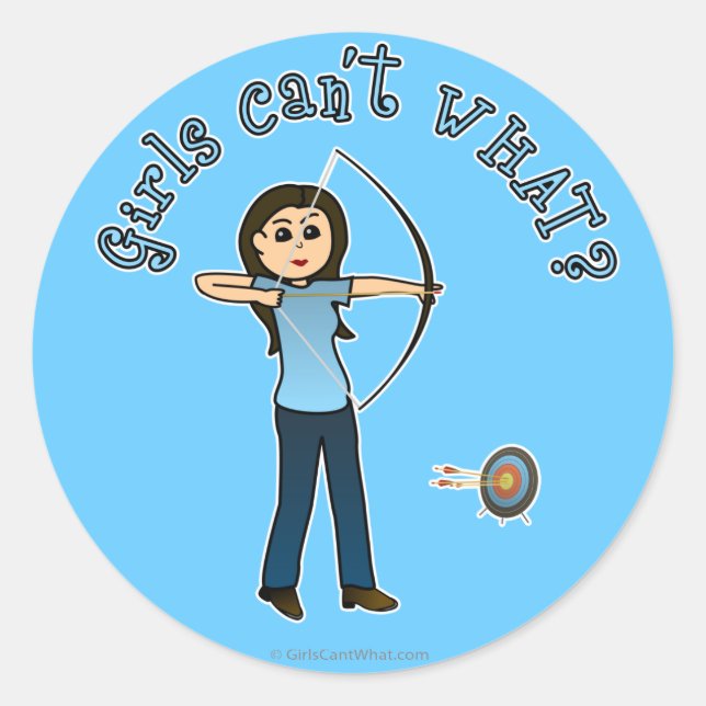 Light Archery in Blue Classic Round Sticker (Front)