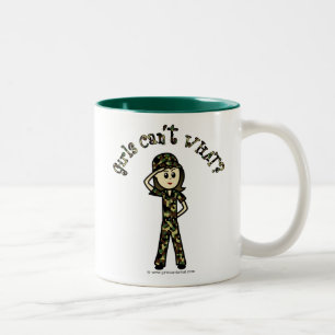 Light Army Woman Two-Tone Coffee Mug