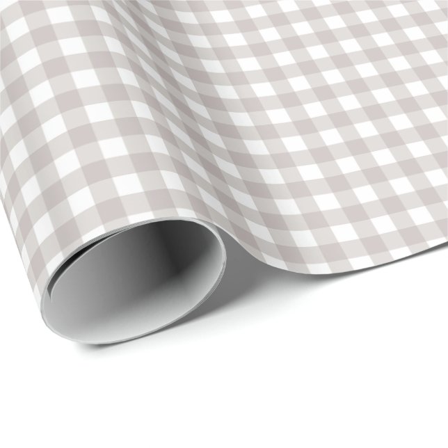 Light Ash Grey Simple Plaid Wrapping Paper (Roll Corner)
